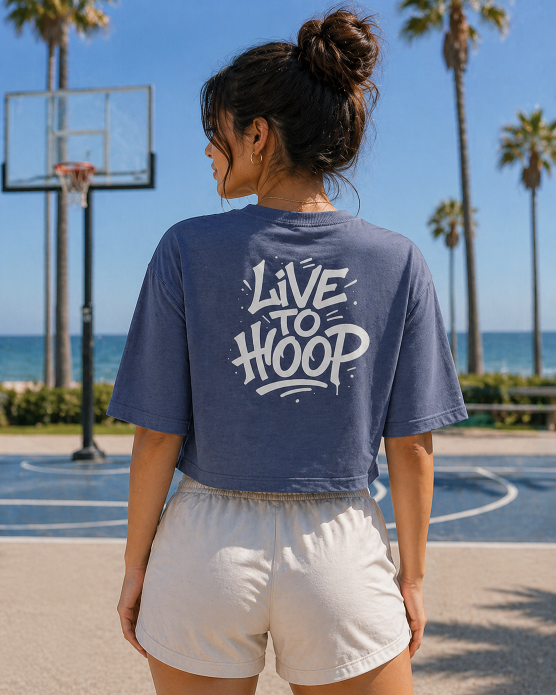 Live to Hoop 90s True Drip Premium Crop T-Shirt